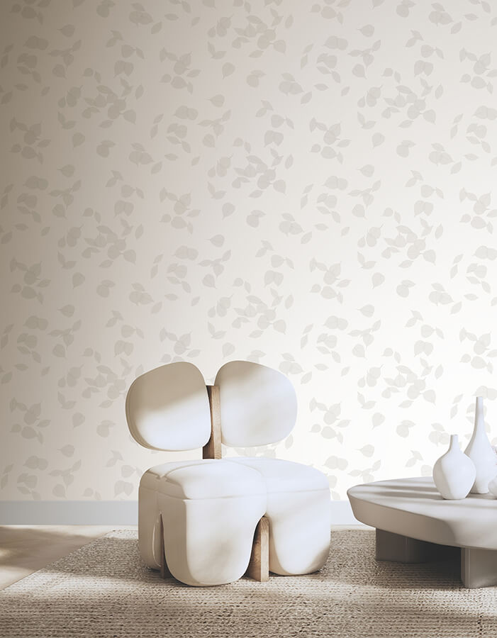 myles-white-leaves-wallpaper-york-wallcoverings-4174-4647 - York Wallpaper Wallpaper