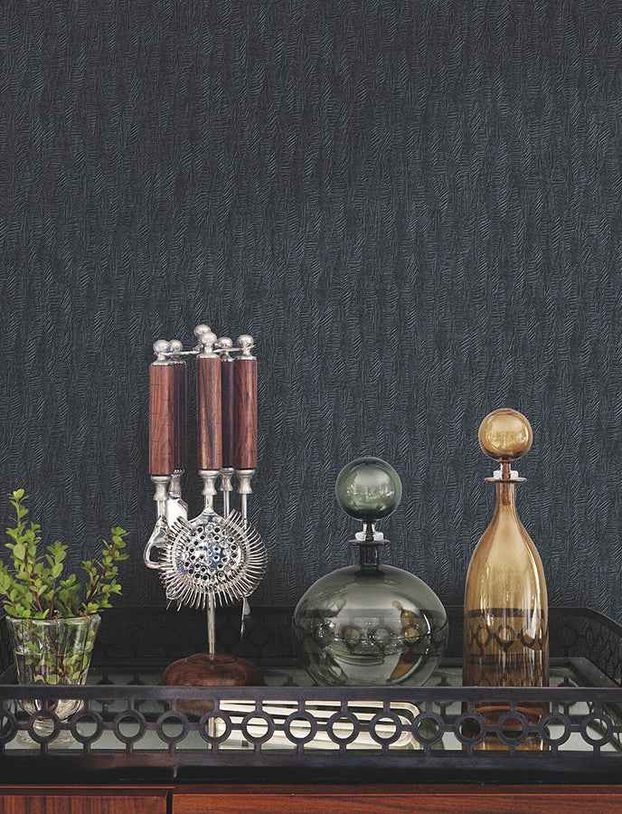 Bryson Navy Feathered Texture Wallpaper - York Wallcoverings - 4174-4653 - York Wallcoverings Wallpaper