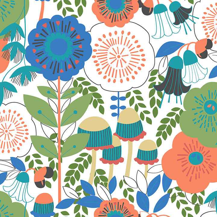 Dream Garden Off White Peel and Stick Wallpaper - York Wallcoverings - MCS6396 - York Wallcoverings Wallpaper