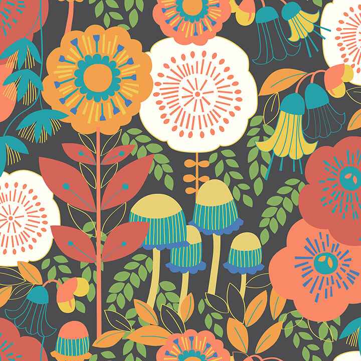 Dream Garden Dark Brown Peel and Stick Wallpaper - York Wallcoverings - MCS6398
