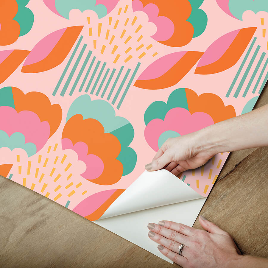 retro-esme-pink-peel-and-stick-wallpaper-york-wallcoverings-mcs6401 - York Wallcoverings Wallpaper