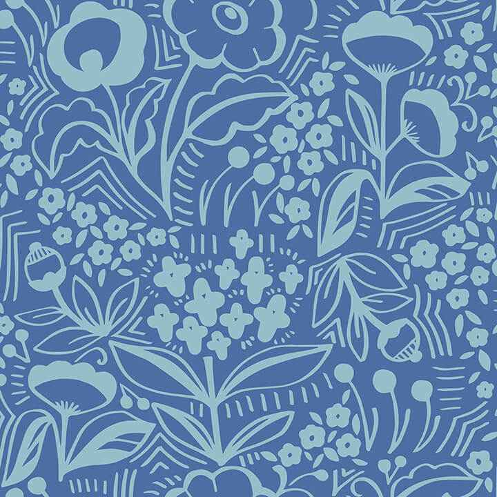 Jeani Blue Peel & Stick Wallpaper - York Wallcoverings - MCS6402 - York Wallcoverings Wallpaper