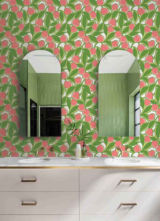 Talia Green Peel & Stick Wallpaper - York Wallcoverings - MCS6405 - York Wallcoverings Wallpaper