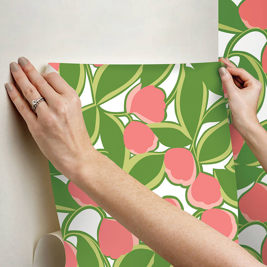 talia-green-peel-and-stick-wallpaper-york-wallcoverings-mcs6405 - York Wallcoverings Wallpaper