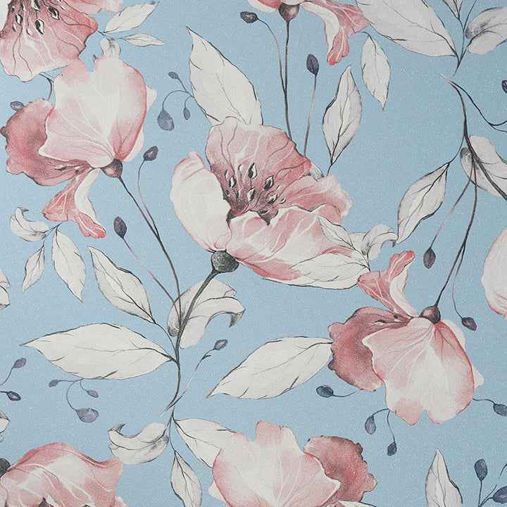 Lillian Pink Floral Wallpaper - York Wallcoverings - AH251902 - York Wallcoverings Wallpaper
