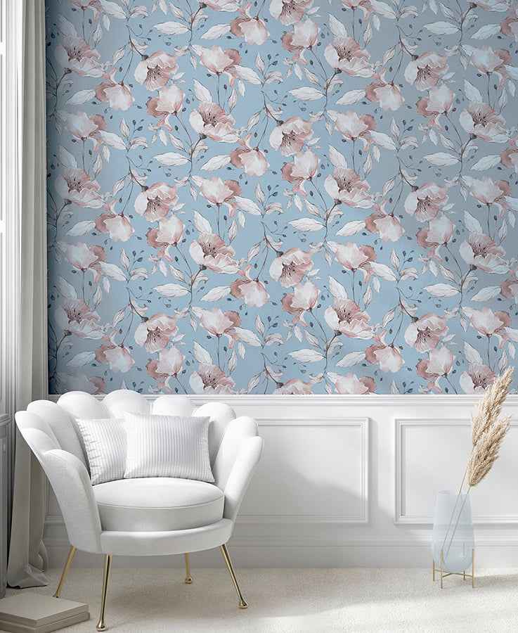 Lillian Pink Floral Wallpaper - York Wallcoverings - AH251902 - York Wallcoverings Wallpaper