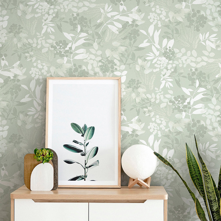 wanda-light-green-botanical-wallpaper-york-wallcoverings-ah294605 - York Wallcoverings Wallpaper