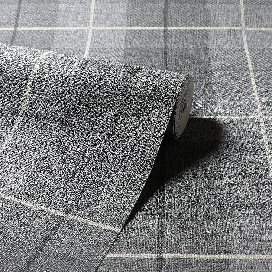 hector-charcoal-plaid-wallpaper-york-wallcoverings-ah294900 - York Wallcoverings Wallpaper
