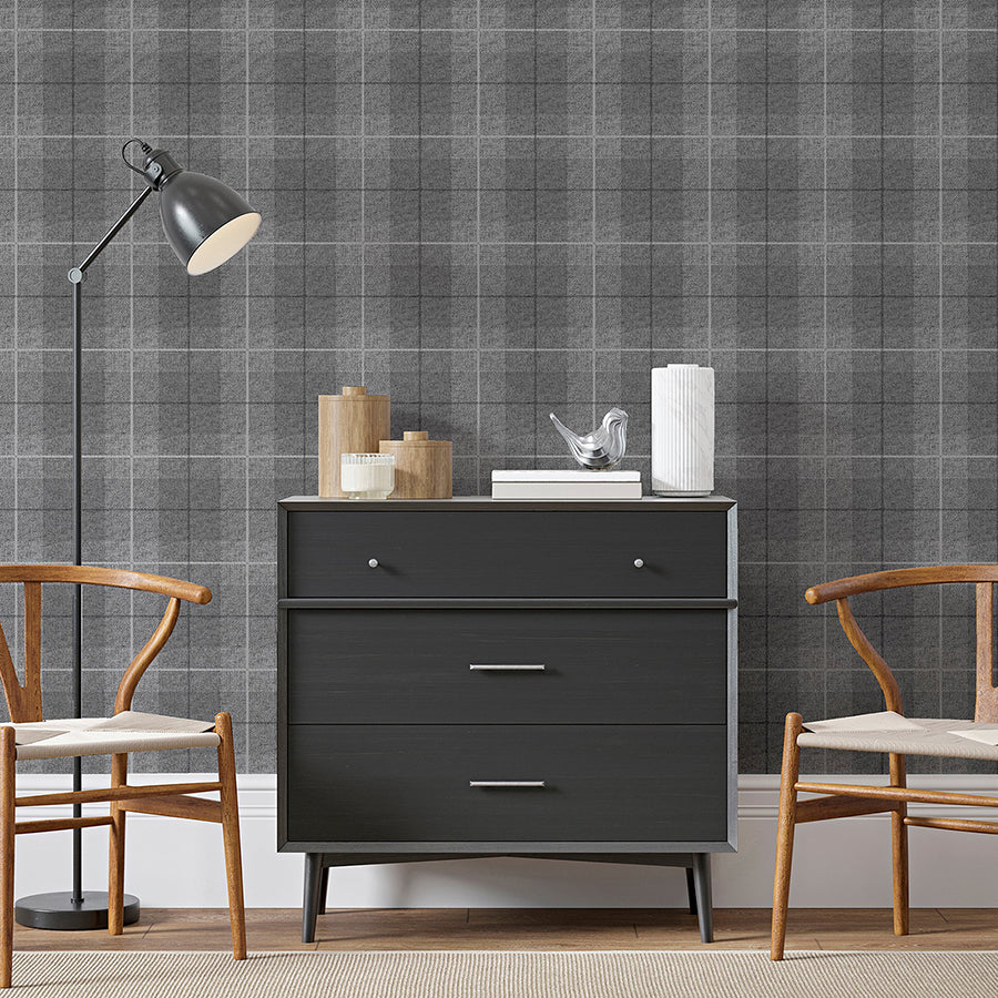 hector-charcoal-plaid-wallpaper-york-wallcoverings-ah294900 - York Wallcoverings Wallpaper