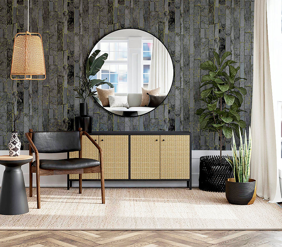 kintsugi-black-geometric-wallpaper-york-wallcoverings-ah295204 - York Wallcoverings Wallpaper