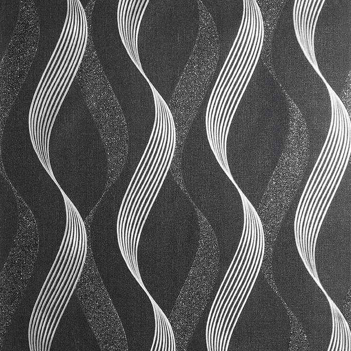 Wilhelmina Black Ribbon Wallpaper - York Wallcoverings - AH295500