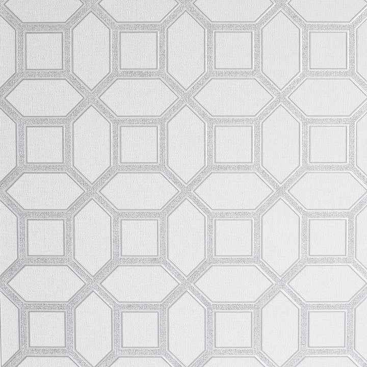 Marjorie Silver Trellis Wallpaper - York Wallcoverings - AH295603