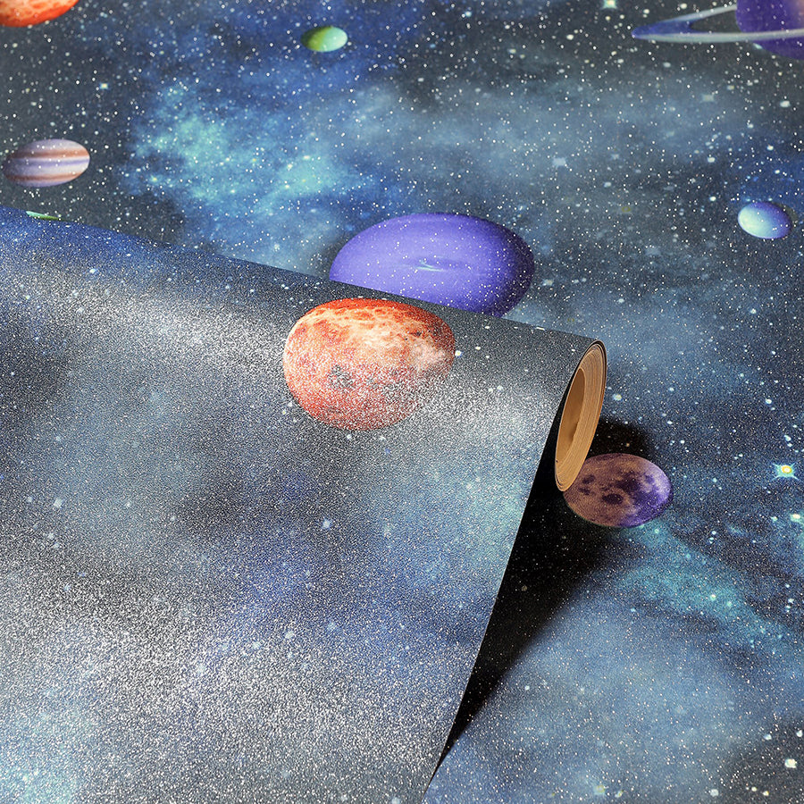 albert-blue-cosmos-wallpaper-york-wallcoverings-ah296000 - York Wallcoverings Wallpaper