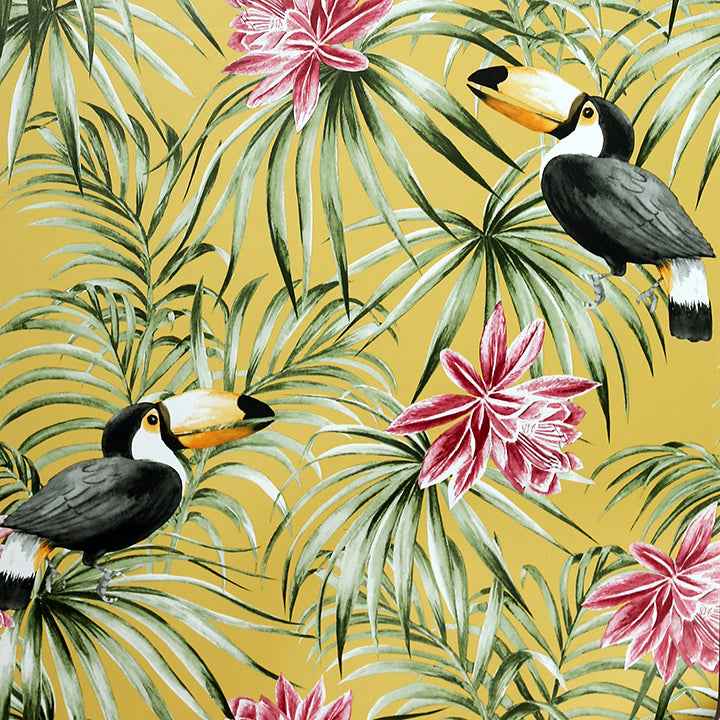 Emmeline Yellow Toucan Wallpaper - York Wallcoverings - AH298301