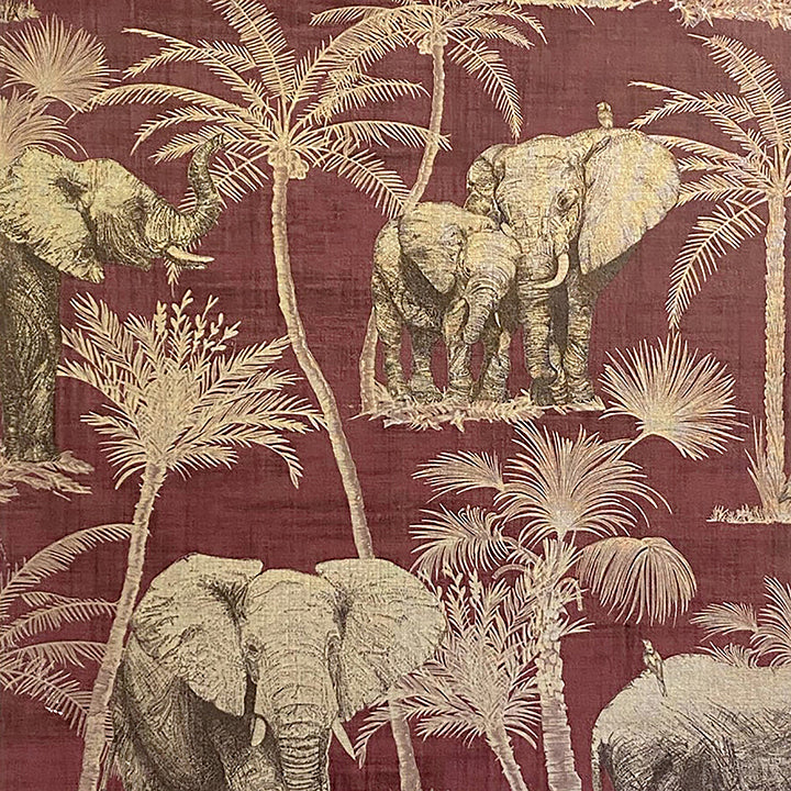 adelia-maroon-elephant-grove-wallpaper-york-wallcoverings-ah610701 - York Wallcoverings Wallpaper