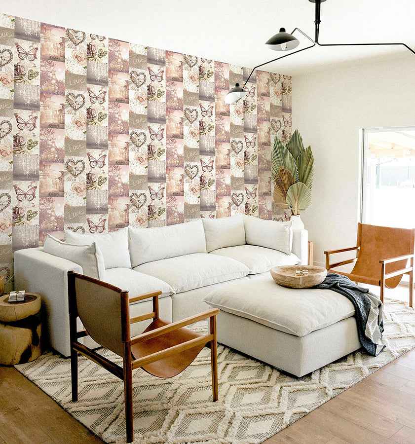 Ryo Blush Inspirational Wallpaper - York Wallcoverings - AH691107 - York Wallcoverings Wallpaper
