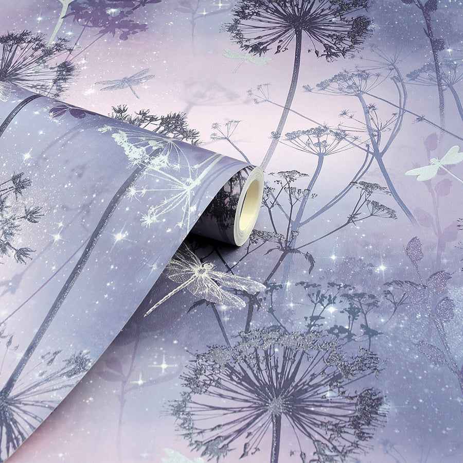 Lena Purple Floral Wallpaper - York Wallcoverings - AH692306 - York Wallcoverings Wallpaper