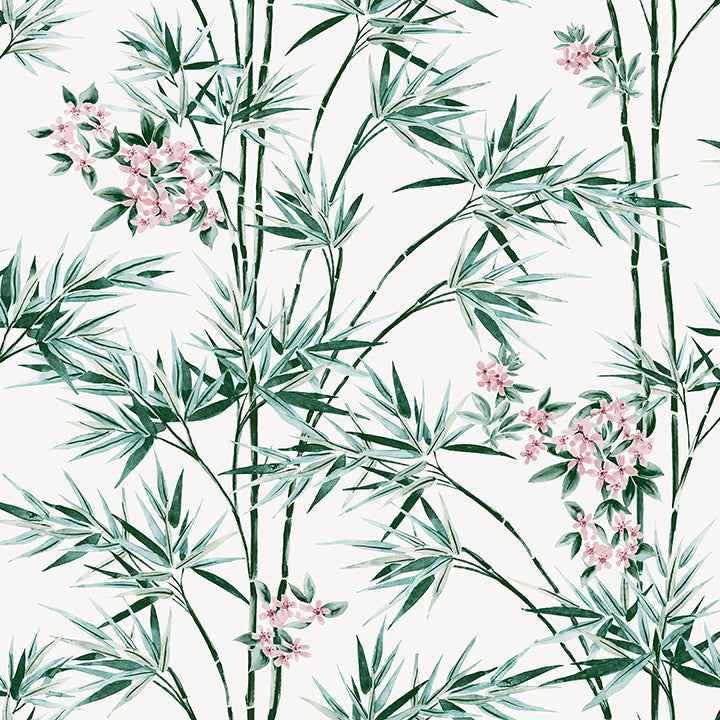 Ayumi White Glitter Bamboo Wallpaper - York Wallcoverings - AH692509