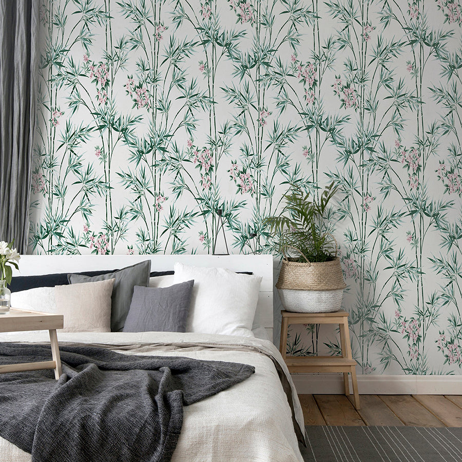 ayumi-white-glitter-bamboo-wallpaper-york-wallcoverings-ah692509 - York Wallcoverings Wallpaper
