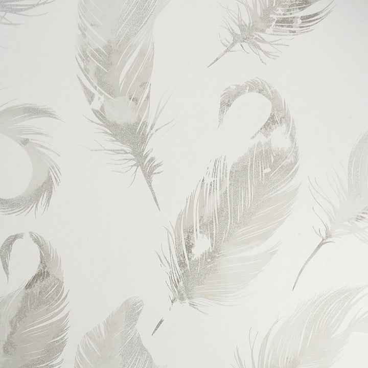 Natsuko Metallic Feathers Wallpaper - York Wallcoverings - AH692601
