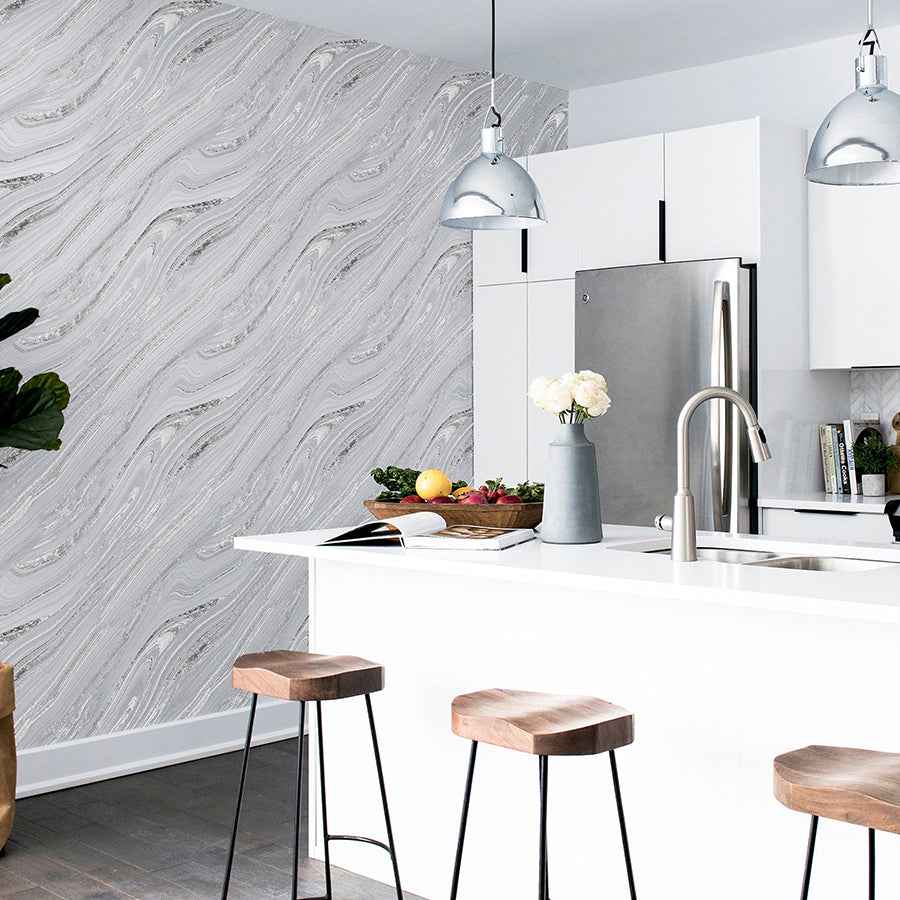 Nellie Silver Stone Wallpaper - York Wallcoverings - AH692605 - York Wallcoverings Wallpaper