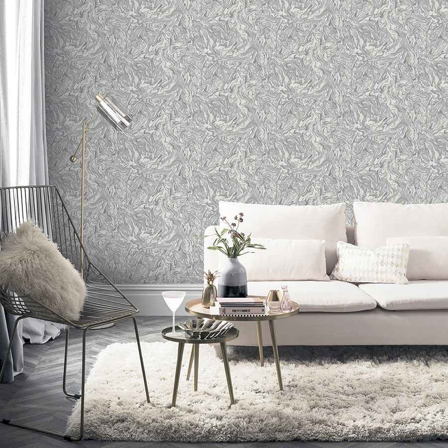 Osgood Grey Marbled Wallpaper - York Wallcoverings - AH693901 - York Wallcoverings Wallpaper