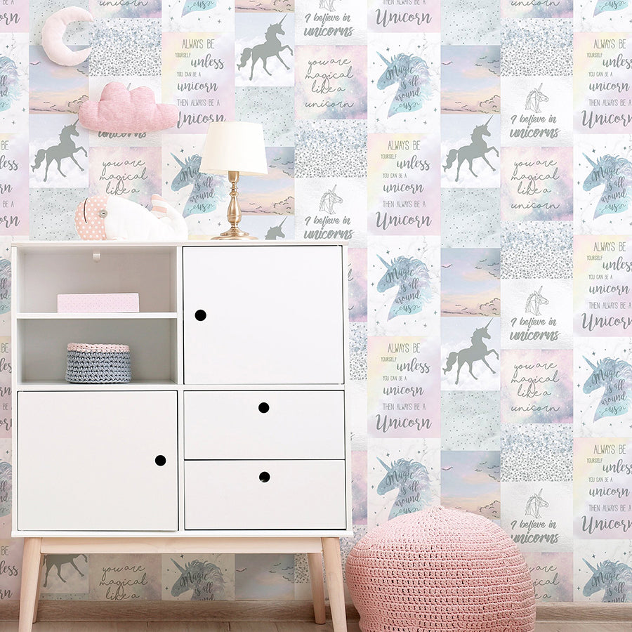amalthea-pastel-unicorn-wallpaper-york-wallcoverings-ah698300 - York Wallcoverings Wallpaper