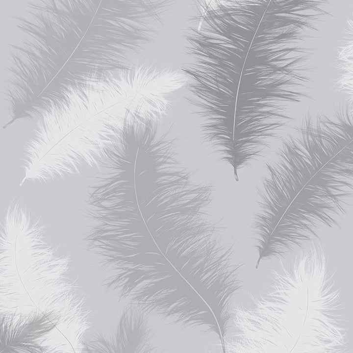 Sussurro Grey Feathers Wallpaper - York Wallcoverings - AH901705