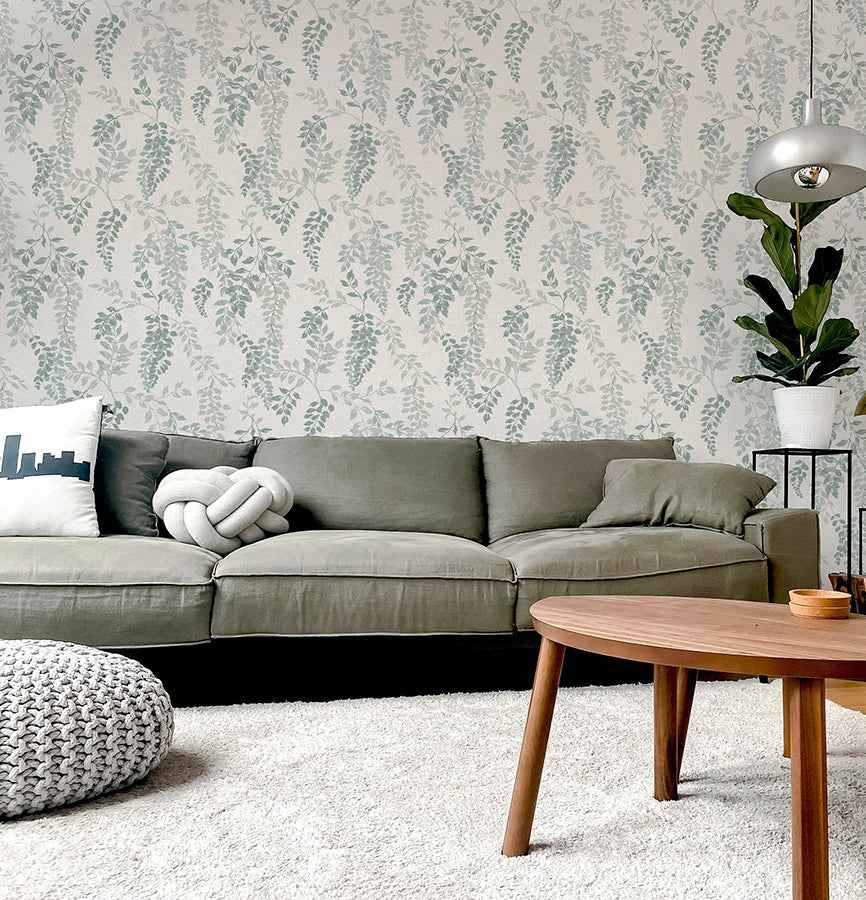 Manami Green Wisteria Wallpaper - York Wallcoverings - AH907005 - York Wallcoverings Wallpaper