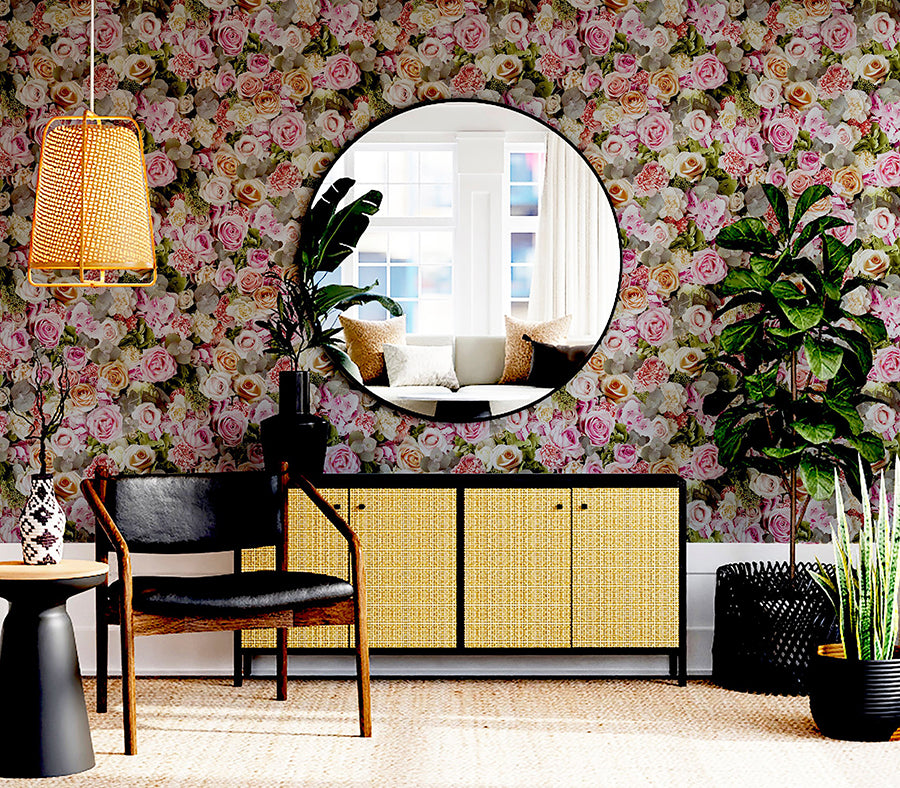 deirdre-pink-floral-wallpaper-york-wallcoverings-ah908006 - York Wallcoverings Wallpaper