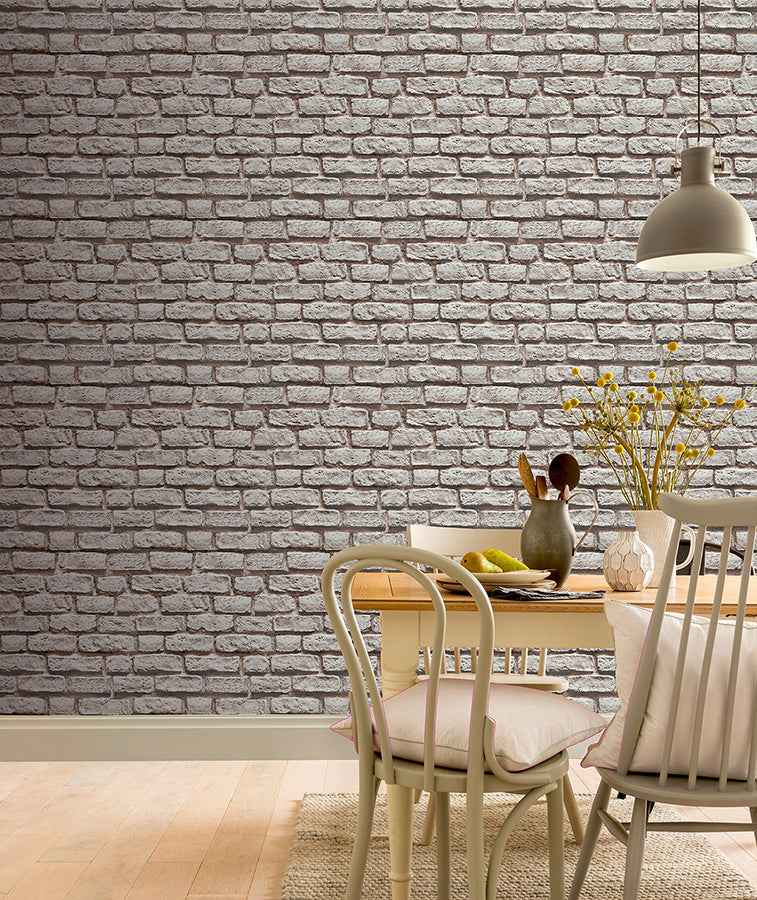 Horace Neutral Brick Wallpaper - York Wallcoverings - AH908007 - York Wallcoverings Wallpaper
