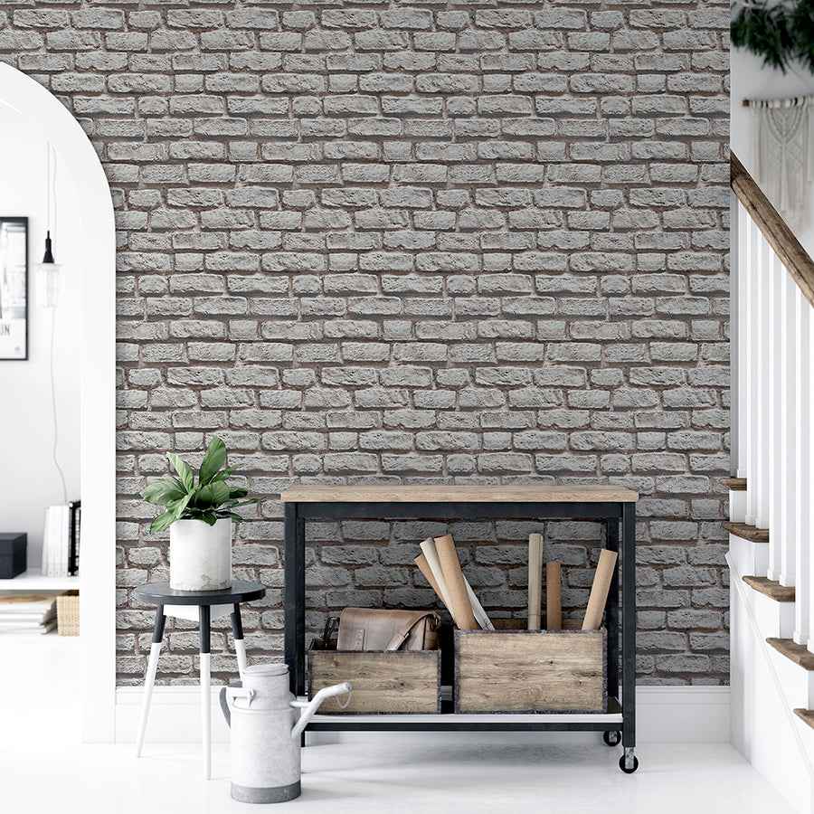 Horace Neutral Brick Wallpaper - York Wallcoverings - AH908007 - York Wallcoverings Wallpaper
