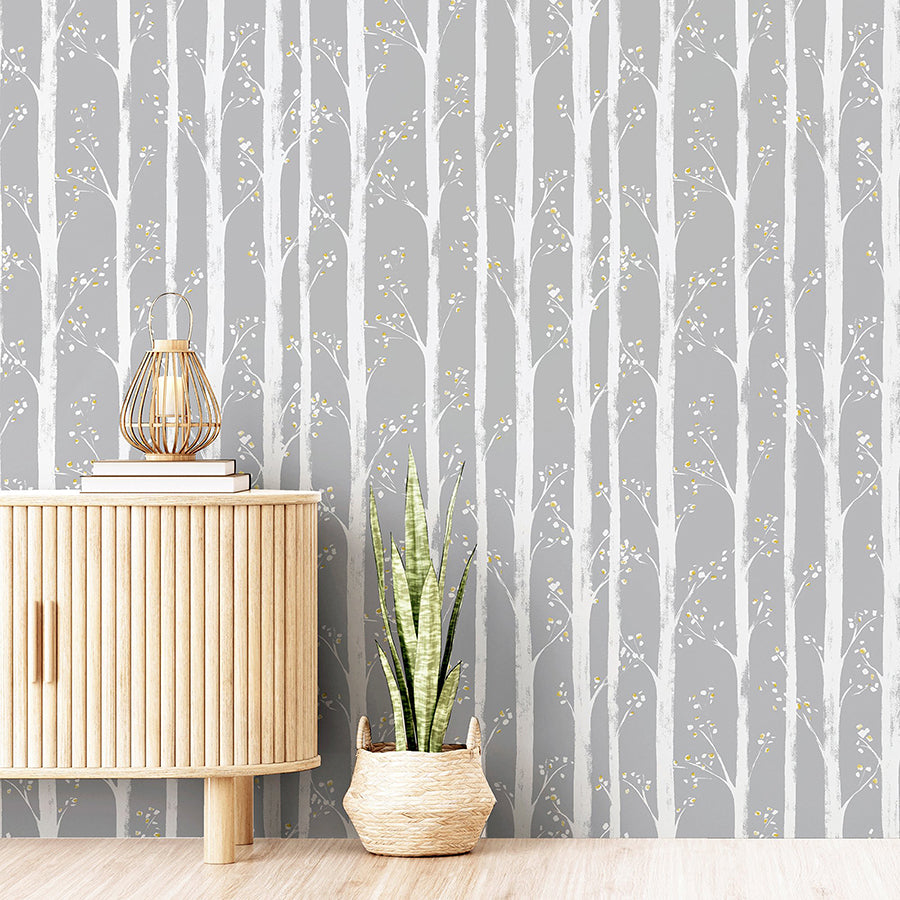 florence-grey-forest-wallpaper-york-wallcoverings-ah909504 - York Wallcoverings Wallpaper
