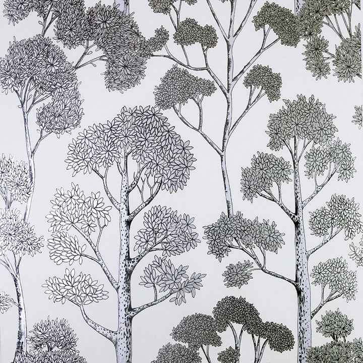 Blanche Silver Trees Wallpaper - York Wallcoverings - AH909505 - York Wallcoverings Wallpaper