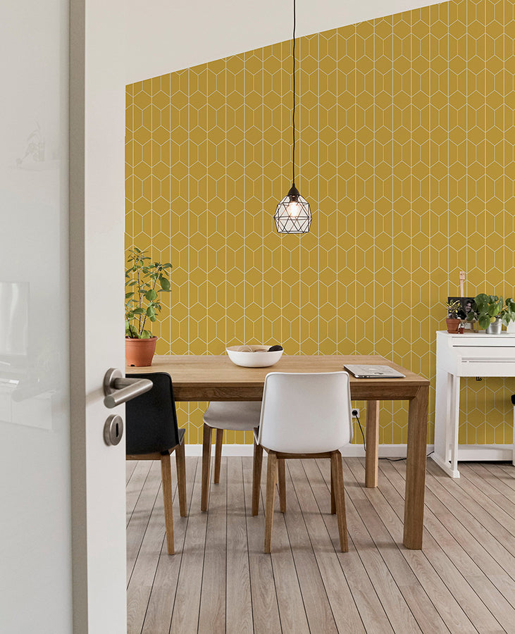 orson-yellow-trellis-wallpaper-york-wallcoverings-ah909701 - York Wallcoverings Wallpaper