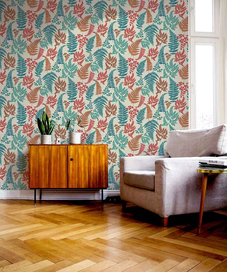 Jerome Red Botanical Wallpaper - York Wallcoverings - AH909801 - York Wallcoverings Wallpaper
