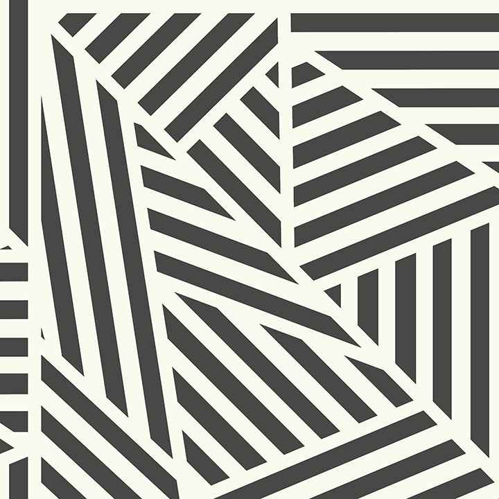 Oswald Black Striped Geometric Wallpaper - York Wallcoverings - AH910004 - York Wallcoverings Wallpaper
