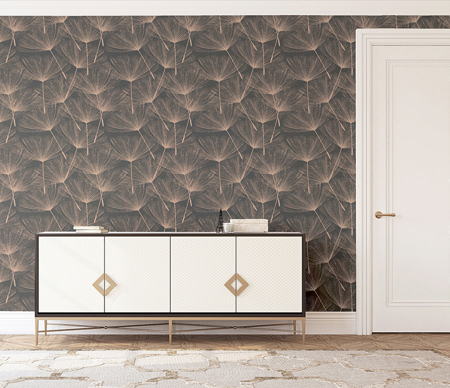 kazue-metallic-dandelion-wallpaper-york-wallcoverings-ah920807 - York Wallcoverings Wallpaper