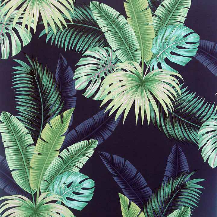 Miami Navy Palms Wallpaper - York Wallcoverings - AH921407 - York Wallcoverings Wallpaper