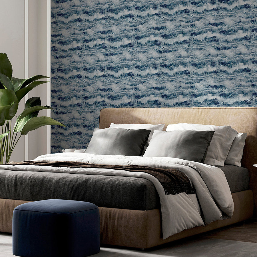 irene-navy-painted-canvas-wallpaper-york-wallcoverings-ah921606 - York Wallcoverings Wallpaper