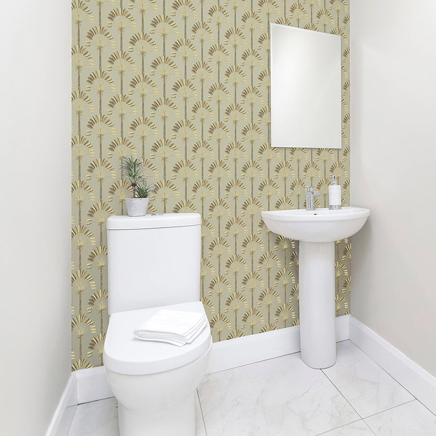 sylvia-gold-palm-palace-wallpaper-york-wallcoverings-ah921701 - York Wallcoverings Wallpaper
