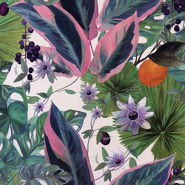 Etta White Tropical Wallpaper - York Wallcoverings - AH921704