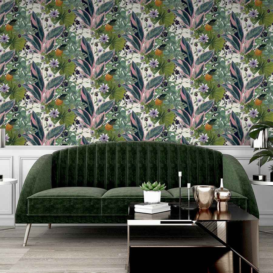 Etta White Tropical Wallpaper - York Wallcoverings - AH921704 - York Wallcoverings Wallpaper