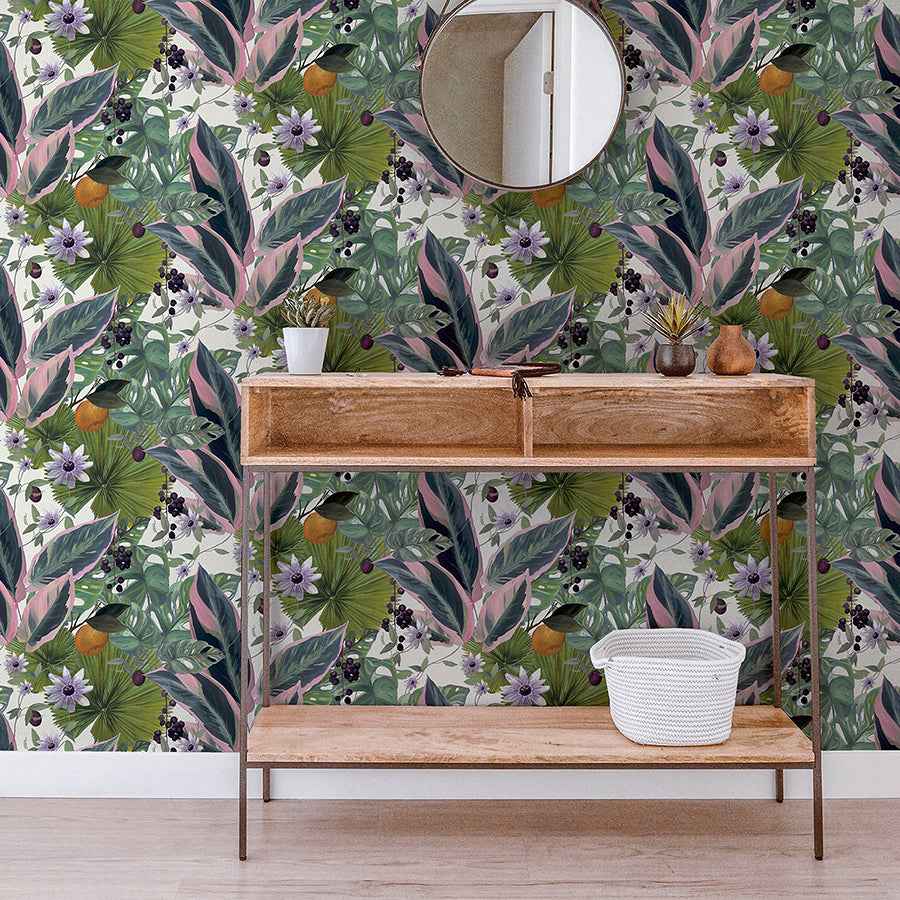 Etta White Tropical Wallpaper - York Wallcoverings - AH921704 - York Wallcoverings Wallpaper