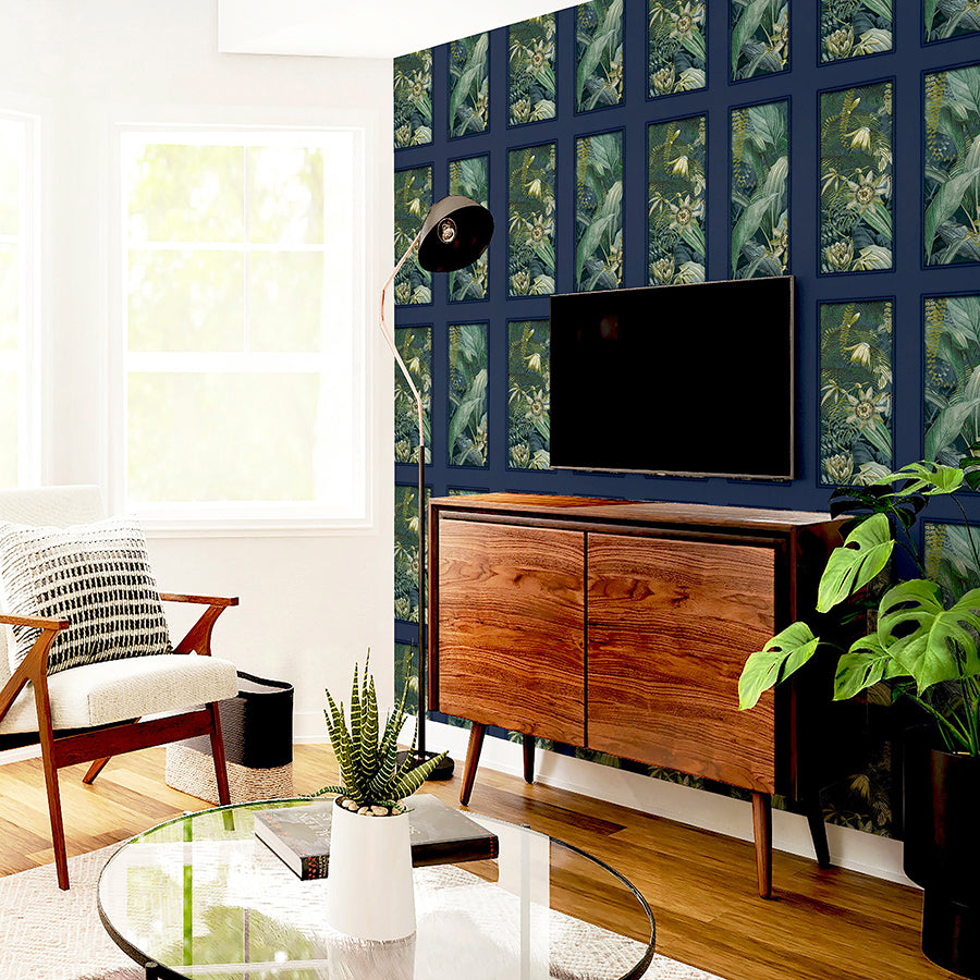 wendell-navy-wild-vibes-wallpaper-york-wallcoverings-ah922803 - York Wallcoverings Wallpaper