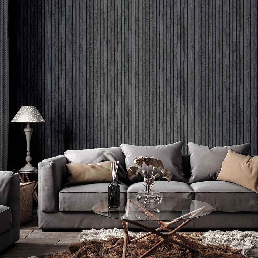 Herman Charcoal Wood Wallpaper - York Wallcoverings - AH923801 - York Wallcoverings Wallpaper