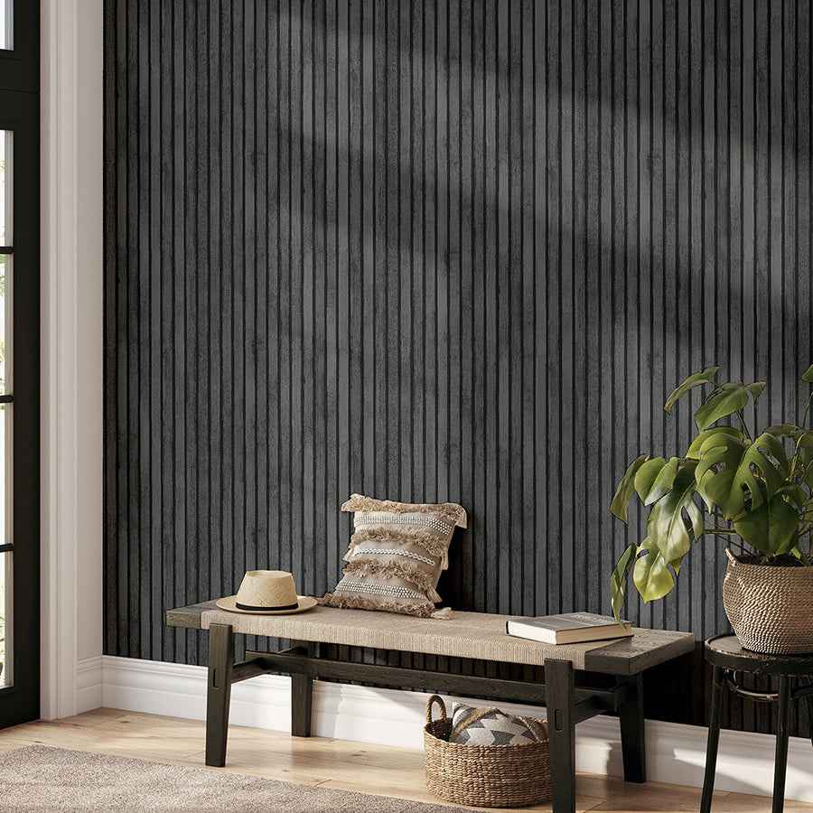 Herman Charcoal Wood Wallpaper - York Wallcoverings - AH923801 - York Wallcoverings Wallpaper