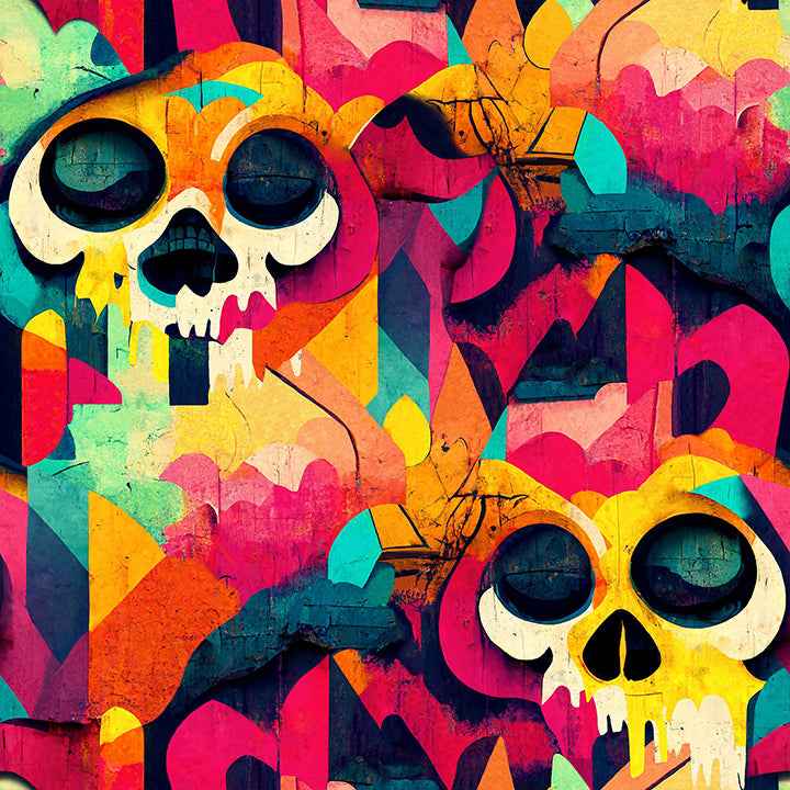 Millicent Multicolor Skull Wallpaper - York Wallcoverings - AH925107 - York Wallcoverings Wallpaper