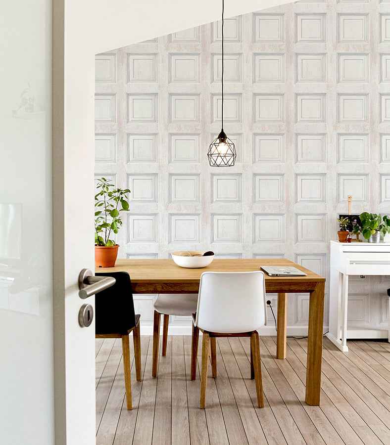 Willard Off-White Wood Panel Wallpaper - York Wallcoverings - AH945902 - York Wallcoverings Wallpaper