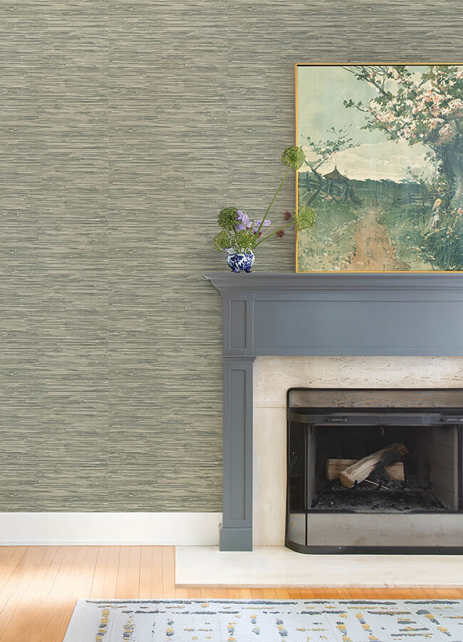 exhale-moss-woven-faux-grasscloth-wallpaper-york-wallcoverings-4147-27261 - York Wallcoverings Wallpaper
